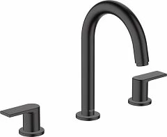 Смеситель Hansgrohe Vernis Shape 71563670 для раковины на 3 отверстия с донным клапаном черный матовый