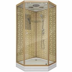 Душевая кабина Niagara Luxe NG-7702DG 100х100х210 L/R стенки золото