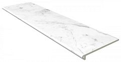 Ступень Gres Aragon Marble 970180 33*119,7 Peldano Redondeado Carrara Blanco Liso