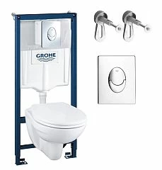 Комплект инсталляции Grohe Solido 39192000 клавиша смыва глянцевый хром