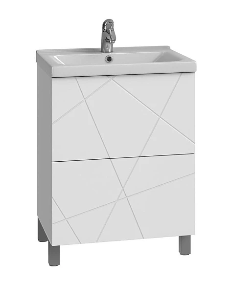 Тумба с раковиной Vigo Geometry 50 белая глянцевая
