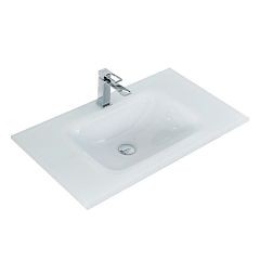 Мебельная раковина BelBagno BB1010/465-LV-VTR-BL 101*46,5*14,5 стеклянная белая глянцевая (приобретается в комплекте с тумбой)