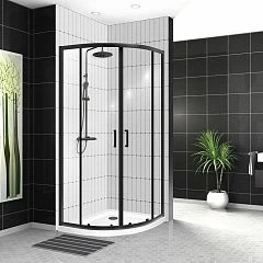 Душевой уголок BelBagno UNO-195-R-2-100-C-NERO 100*100*198 с поддоном TRAY-AS-R-100-30-W