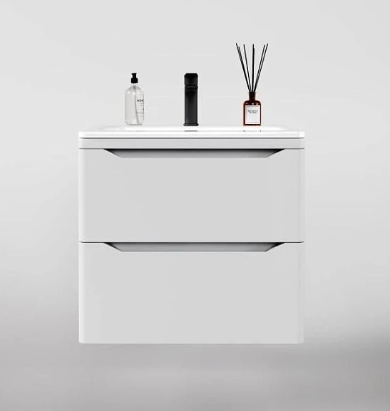 Тумба с раковиной Style Line Марелла Люкс 60 подвесная белая матовая