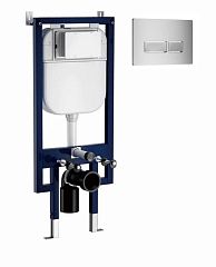 Инсталляция с кнопкой сливного бачка цвета серебро матовое Ceruttispa CR557+CR02SV