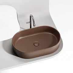 Накладная раковина Ceramicanova Element 60,8*38,5 темно-коричневая матовая