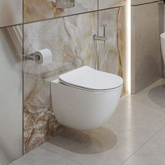 Подвесной унитаз BelBagno Amanda-Tor BB051CH-TOR-FC 36*49,5 безободковый с системой смыва "Торнадо" с крышкой-сиденьем BB051SC