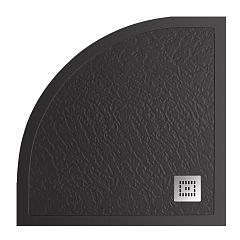 Душевой поддон BelBagno TRAY-MR-UNO-R-90-550-35-NERO-CR 90*90*3,5 черный матовый с сифоном и декоративной накладкой