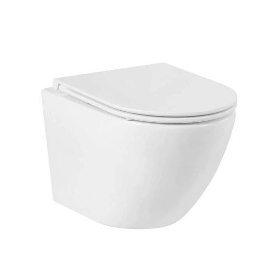 Подвесной унитаз BelBagno Sfera-R BB046CHR/BB870SC 35,5*49 безободковый с крышкой-сиденьем микролифт