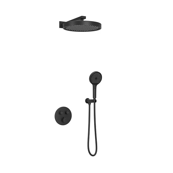 Душевой комплект Sancos Space SC3006MB с термостатом скрытый монтаж черный матовый