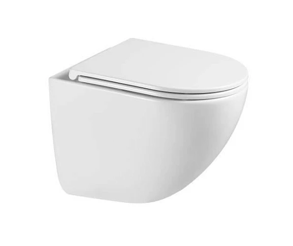 Подвесной унитаз Terminus Аврора Monolit 36*49,5 безободковый с системой смыва "Торнадо" с крышкой-сиденьем микролифт