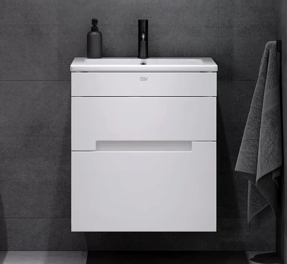 Тумба под раковину Alavann Rita 60 белый глянец