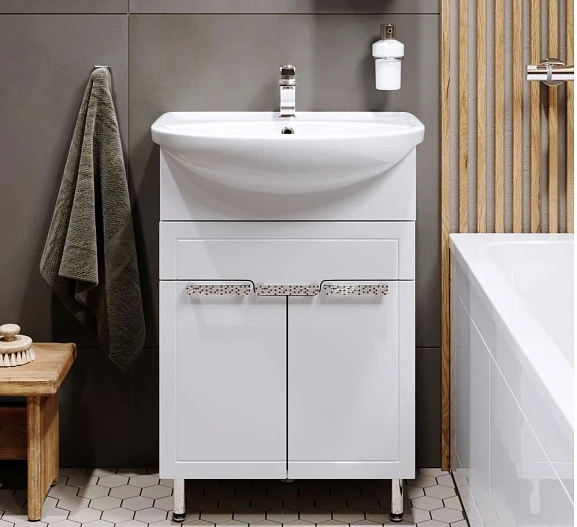 Тумба под раковину Alavann Vittoria 60 белый глянец