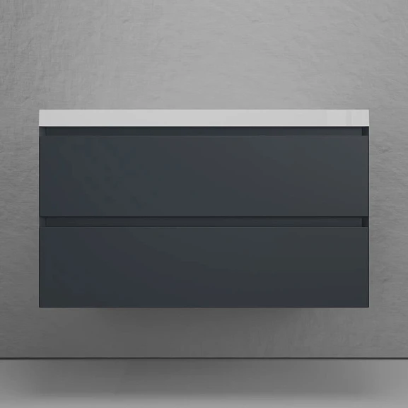 Тумба с раковиной Style Line Манхэттен 100 подвесная графит