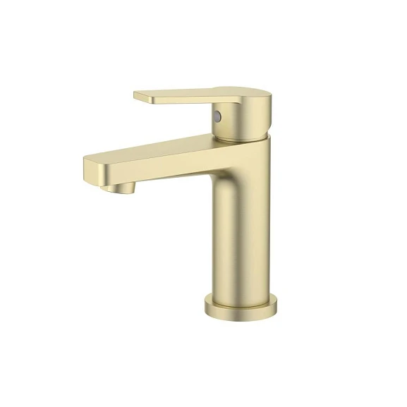 Смеситель Aquatek Лугано AQ1710BG для раковины без донного клапана, шлифованное золото