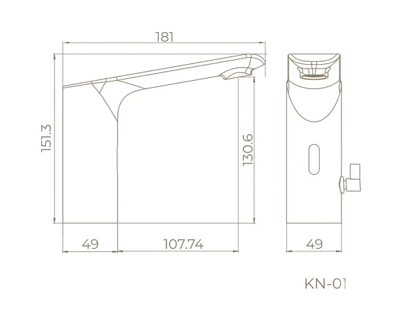 Смеситель Knotlor Sreamline SS-12 сенсорный для раковины нержавеющая сталь