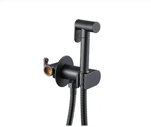 Гигиенический душ со смесителем Savol с прогрессивным картриджем черный матовый