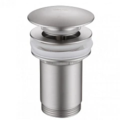 Донный клапан ABBER AF0010SP с переливом, клик-клак, сатин Донный клапан ABBER AF0010SP с переливом, клик-клак, сатин
