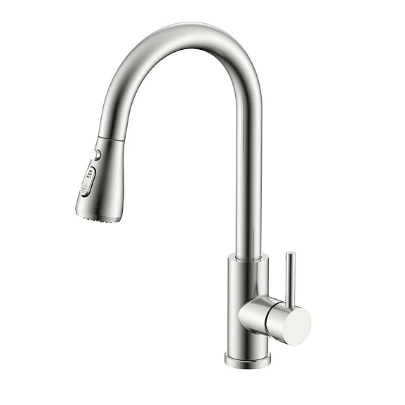 Смеситель Splenka S203.49.05 для кухни с выдвижным изливом сатин