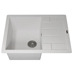 Кухонная мойка Uperwood Quartz UPD-03 65х51 белая матовая Кухонная мойка Uperwood Quartz UPD-03 65х51 белая матовая