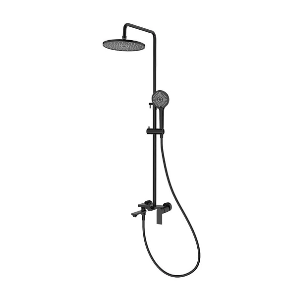 Душевая стойка Splenka S05.24.06 с изливом черная матовая