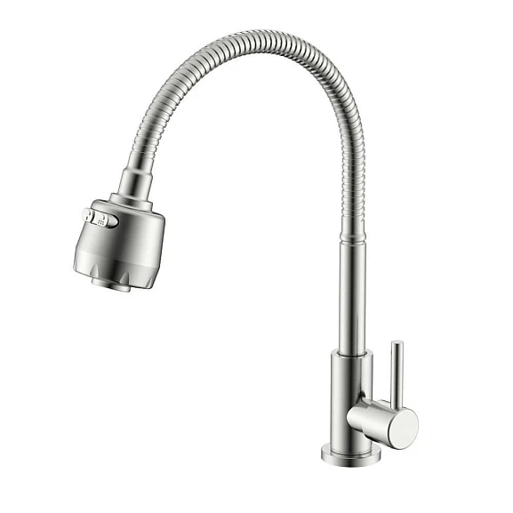 Кран без смешивания Splenka S249.482.05 с гибким изливом сатин