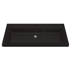 Встраиваемая раковина Uperwood Classic Quartz 100х45 коричневая матовая, трюфель