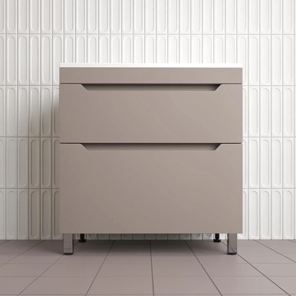 Тумба с раковиной Style Line Остин 80 напольная тауп темный