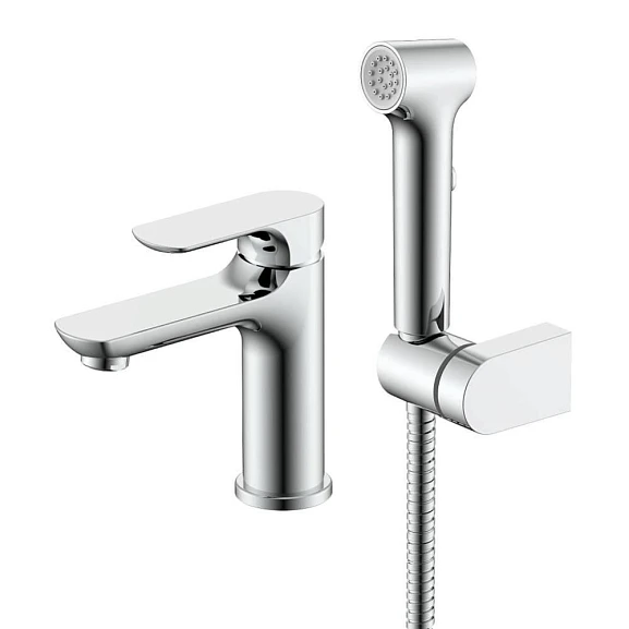 Смеситель Raglo R03.12 для раковины с гигиеническим душем хром