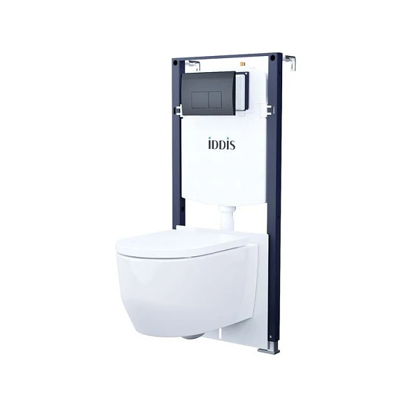 Комплект инсталляции Iddis Basic клавиша смыва черная матовая OPH10B0i77 унитаз AIGRDSEi25