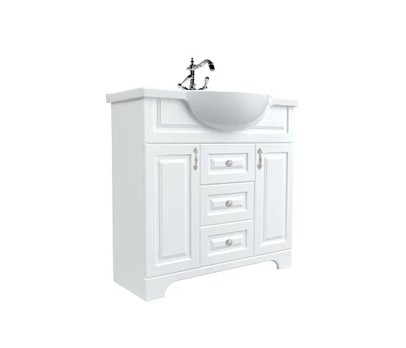 Тумба с раковиной 1Marka Прованс New 80Н Белый глянец