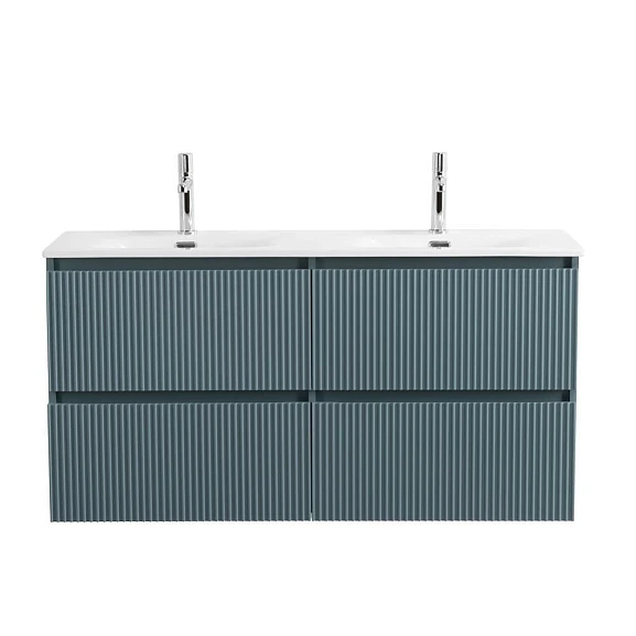 Тумба с раковиной BelBagno Uno 120 голубая матовая с четырьмя ящиками