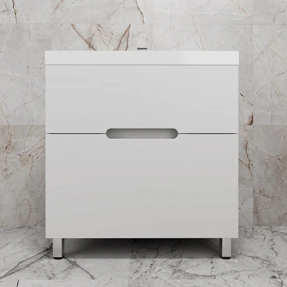Тумба под раковину Style Line Матис 80 напольная белая матовая