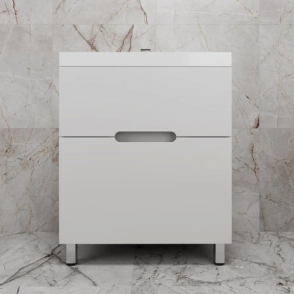 Тумба с раковиной Style Line Матис 70 напольная белая матовая