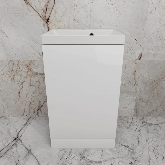 Тумба с раковиной Style Line Моно 50 L/R белый глянец (раковина Asti 50*45 жасмин)