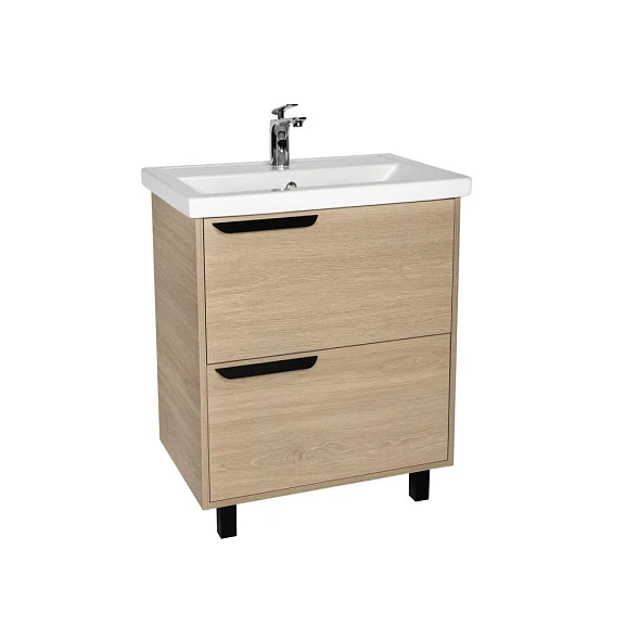 Тумба с раковиной Viant Кёльн VKEL60FOSD-T2Y 60 напольная светлое дерево (раковина Фостер 60)