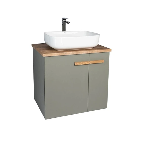 Тумба под раковину Viant Мюнхен VMUN60NH-T2STP 60 подвесная хаки со столешницей