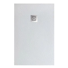 Душевой поддон BelBagno Uno 100*80*3,5 прямоугольный белый с сифоном и хромированной декоративной накладкой