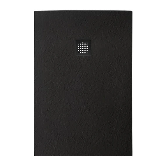 Душевой поддон BelBagno Uno 120*90*3,5 прямоугольный черный с сифоном и черной матовой декоративной накладкой