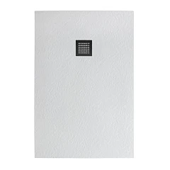 Душевой поддон BelBagno Uno 100*80*3,5 прямоугольный белый с сифоном и черной матовой декоративной накладкой