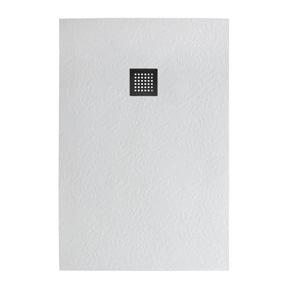 Душевой поддон BelBagno Uno 100*80*3,5 прямоугольный белый с сифоном и черной матовой декоративной накладкой