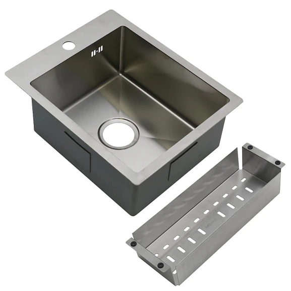 Кухонная мойка Melana ProfLine 40*50 врезная прямоугольная сатин с коландером