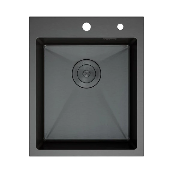 Кухонная мойка D&K 41*50 графит с дозатором и коландером