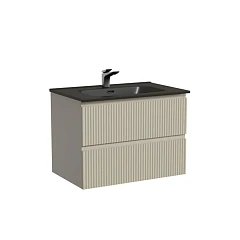Тумба с раковиной Sancos Snob R 70 Beige Soft (раковина Element CN7007MB черная матовая)