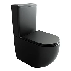 Унитаз-компакт Ceramicanova Metropol 38,5*62,5 черный матовый безободковый Торнадо с крышкой-сиденьем микролифт Slim