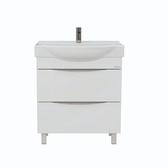 Тумба под раковину Onika Навиа 80 напольная белый глянец