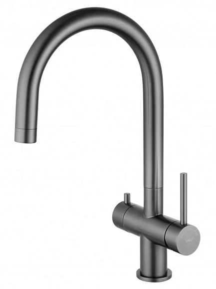 Смеситель WONZON & WOGHAND для кухни с функцией подключения фильтра Темный графит (WW-3211-BGG)