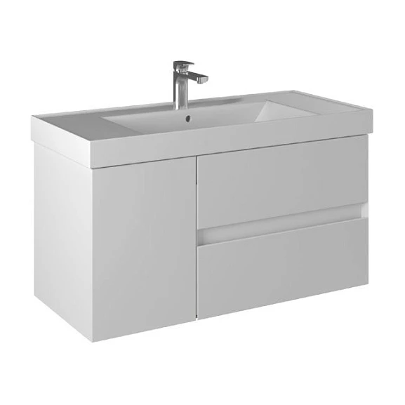 Тумба с раковиной Prato Импрэс 100 белый глянец