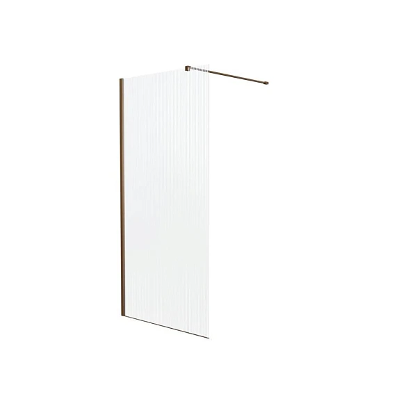 Душевая перегородка Knotlor Velum Ripple 100*200 профиль бронза без поддона
