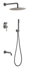 Душевой комплект Boheme Uno 464-2-GM с изливом графит
